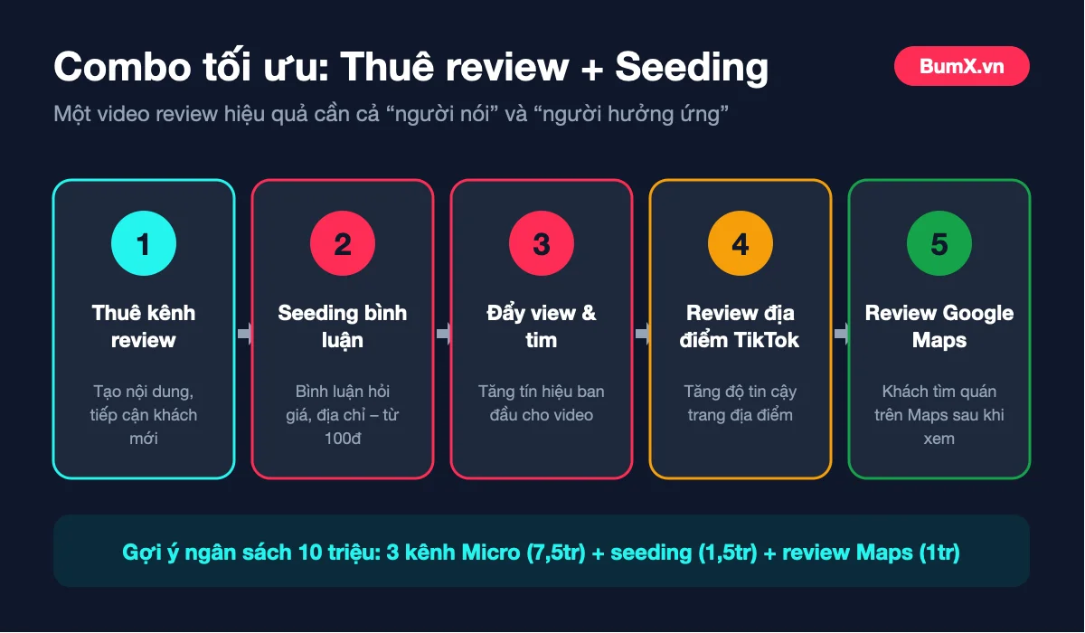 Kết hợp thuê kênh review và seeding TikTok tại BumX