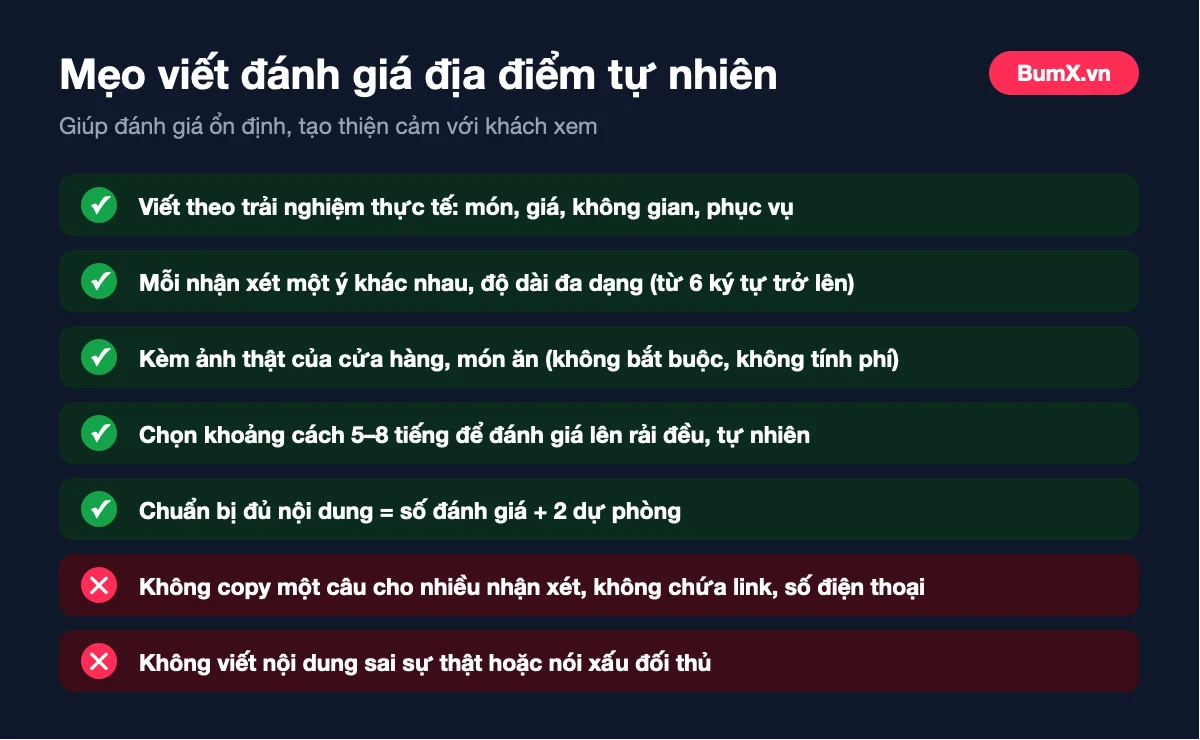 Mẹo viết đánh giá địa điểm TikTok tự nhiên