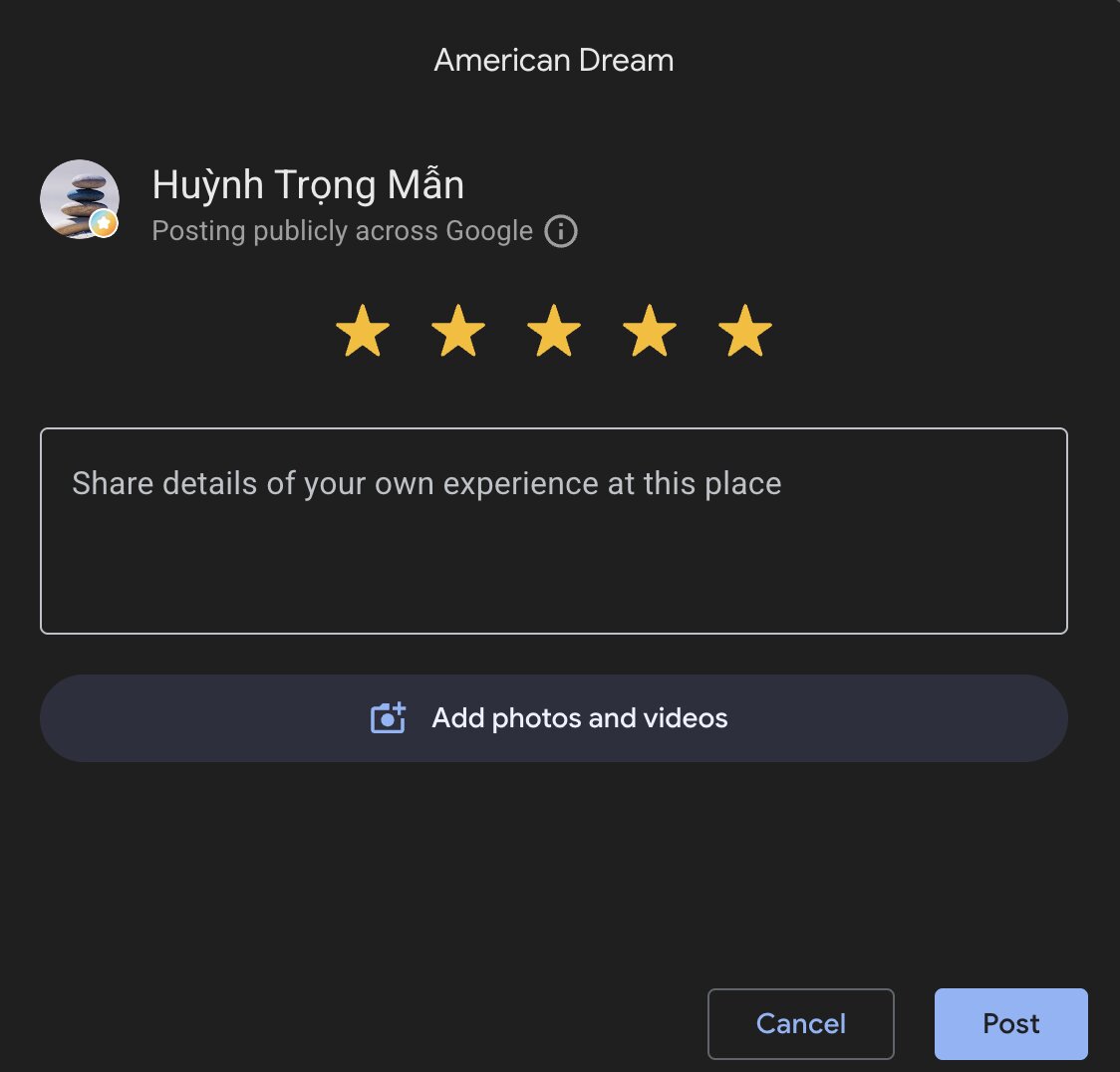 Biểu mẫu hướng dẫn cộng tác viên đánh giá Google Maps