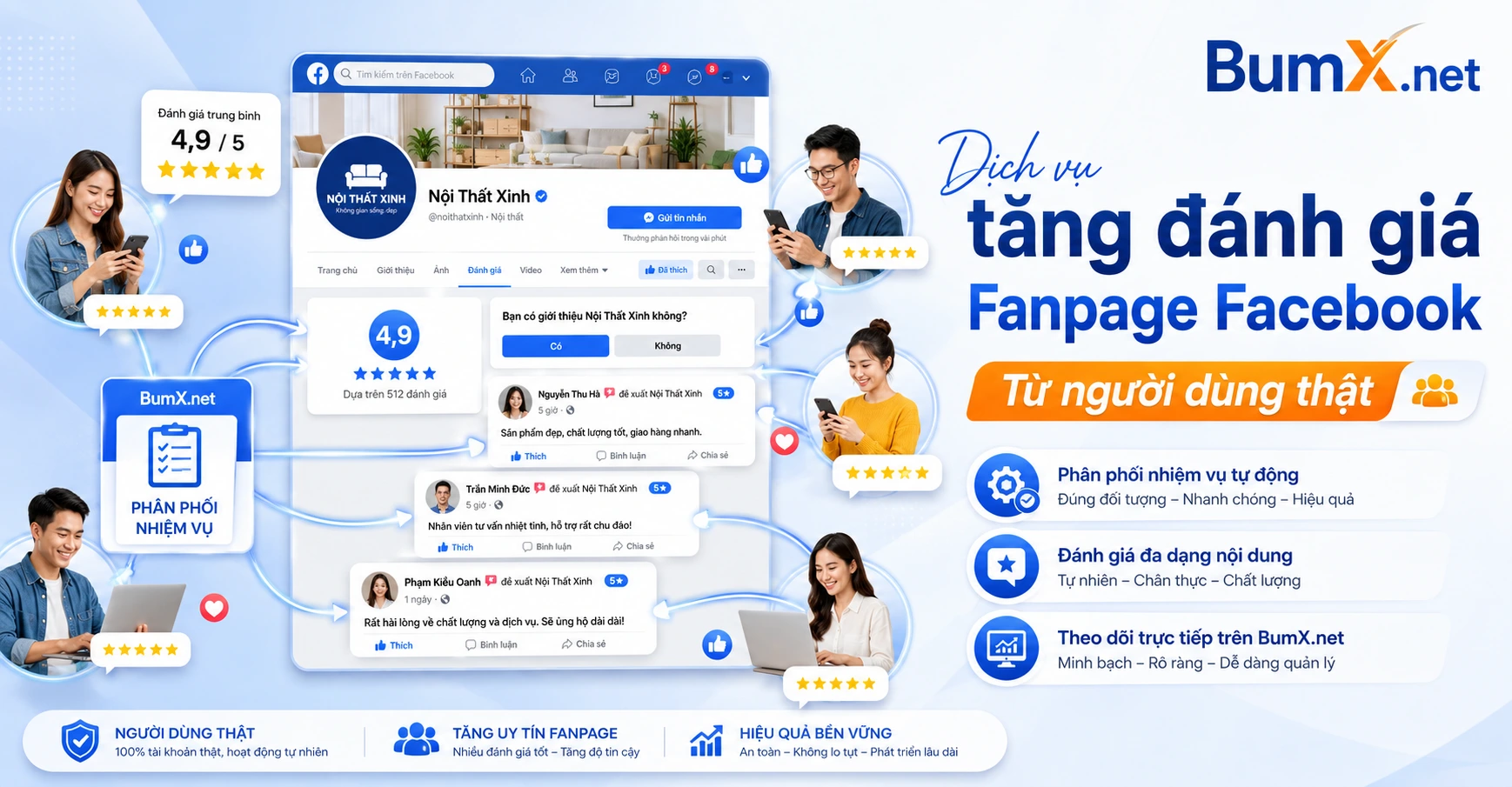 Dịch vụ tăng đánh giá Fanpage Facebook từ người thật (2026)